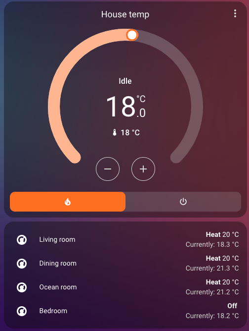 The heating dashboard